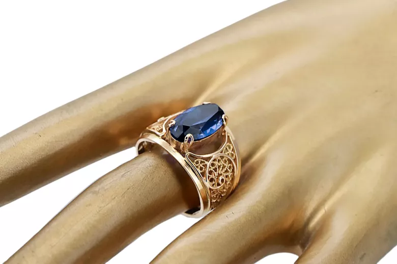 Sapphire Original Vintage 14K Rose Gold Ring Vintage vrc057r